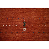 Orange Gabbeh Indian Area Rug Handmade Wool Carpet - 3'11"x 5'11"