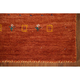 Orange Gabbeh Indian Area Rug Handmade Wool Carpet - 3'11"x 5'11"