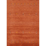Orange Gabbeh Indian Area Rug Handmade Wool Carpet - 3'11"x 5'11"