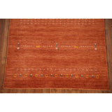 Orange Gabbeh Indian Area Rug Handmade Wool Carpet - 3'11"x 5'11"