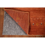 Orange Gabbeh Indian Area Rug Handmade Wool Carpet - 3'11"x 5'11"
