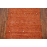 Orange Gabbeh Indian Area Rug Handmade Wool Carpet - 3'11"x 5'11"