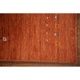 Orange Gabbeh Indian Area Rug Handmade Wool Carpet - 3'11"x 5'11"