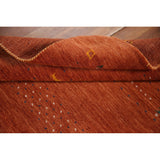 Orange Gabbeh Indian Area Rug Handmade Wool Carpet - 3'11"x 5'11"