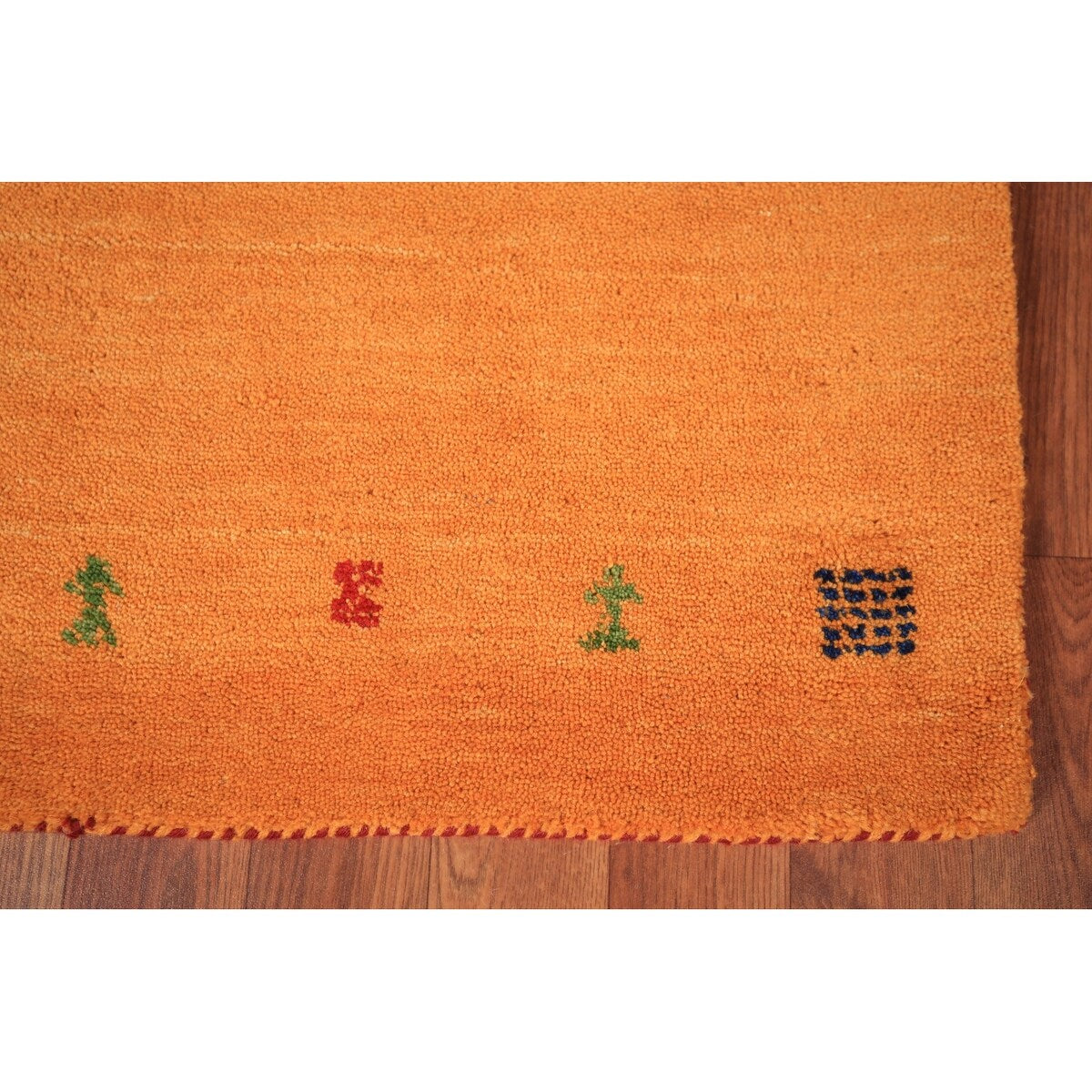 Orange Gabbeh Indian Foyer Rug Handmade Wool Carpet - 2'0" x 3'0"