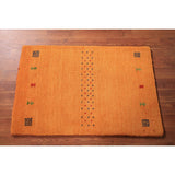 Orange Gabbeh Indian Foyer Rug Handmade Wool Carpet - 2'0" x 3'0"