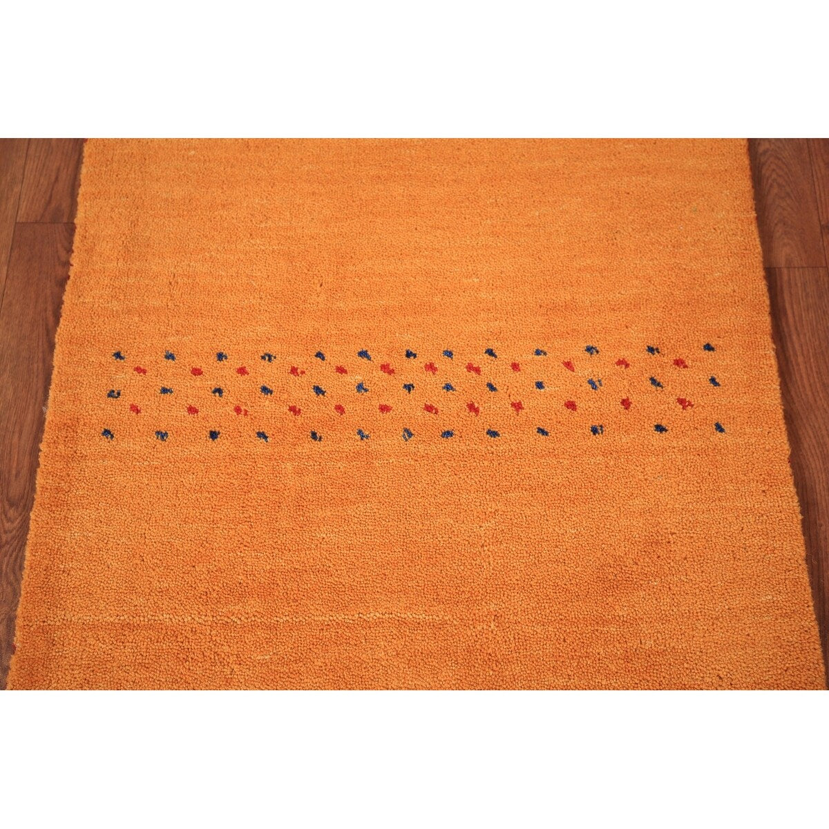 Orange Gabbeh Indian Foyer Rug Handmade Wool Carpet - 2'0" x 3'0"
