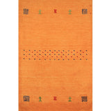 Orange Gabbeh Indian Foyer Rug Handmade Wool Carpet - 2'0" x 3'0"