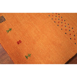 Orange Gabbeh Indian Foyer Rug Handmade Wool Carpet - 2'0" x 3'0"