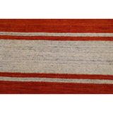 Orange Gabbeh Oriental Runner Rug Hand-Knotted Wool Carpet - 2'6"x 10'9"