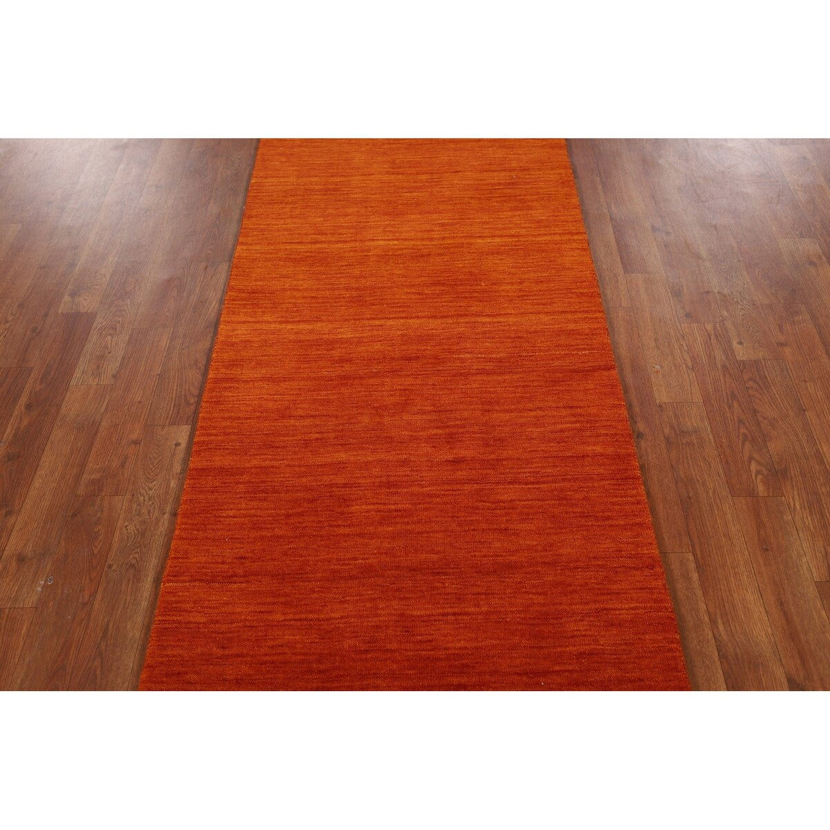 Orange Gabbeh Oriental Runner Rug Hand-Knotted Wool Carpet - 2'6"x 10'9"