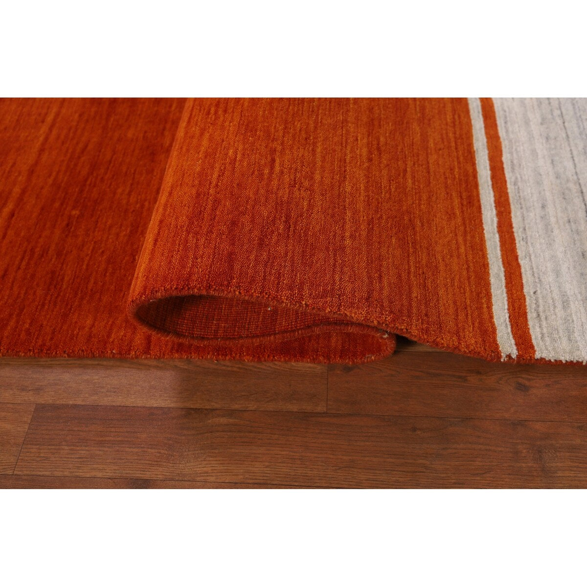 Orange Gabbeh Oriental Runner Rug Hand-Knotted Wool Carpet - 2'6"x 10'9"