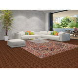 Orange Geometric Bakhtiari Persian Area Rug Handmade Wool Carpet - 9'7" x 12'9"