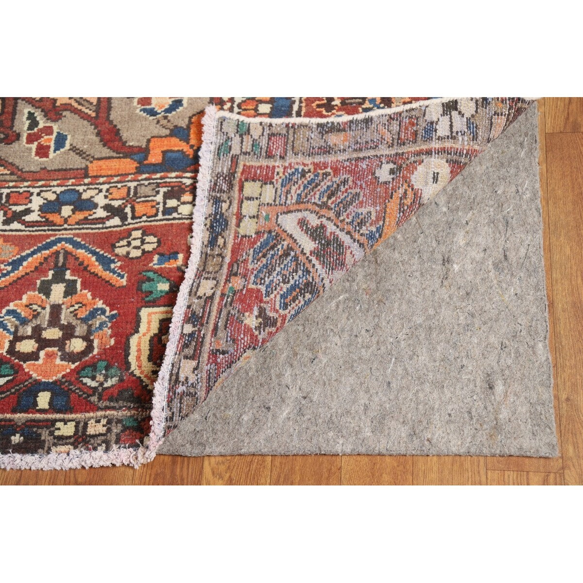 Orange Geometric Bakhtiari Persian Area Rug Handmade Wool Carpet - 9'7" x 12'9"