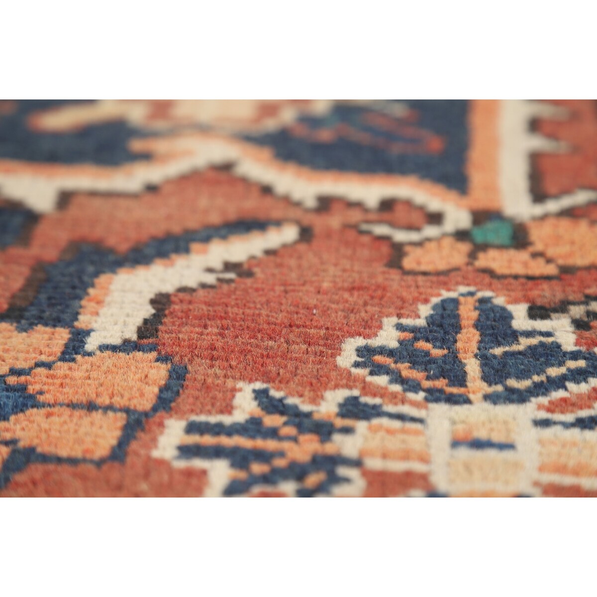Orange Geometric Bakhtiari Persian Area Rug Handmade Wool Carpet - 9'7" x 12'9"