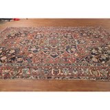 Orange Geometric Bakhtiari Persian Area Rug Handmade Wool Carpet - 9'7" x 12'9"