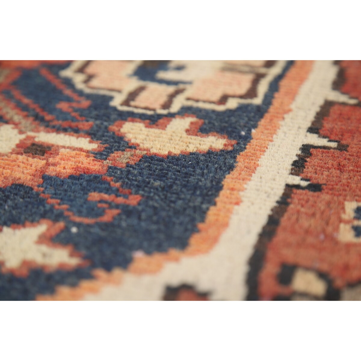 Orange Geometric Bakhtiari Persian Area Rug Handmade Wool Carpet - 9'7" x 12'9"