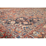 Orange Geometric Bakhtiari Persian Area Rug Handmade Wool Carpet - 9'7" x 12'9"