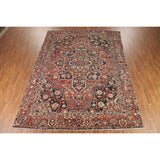 Orange Geometric Bakhtiari Persian Area Rug Handmade Wool Carpet - 9'7" x 12'9"