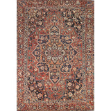Orange Geometric Bakhtiari Persian Area Rug Handmade Wool Carpet - 9'7" x 12'9"