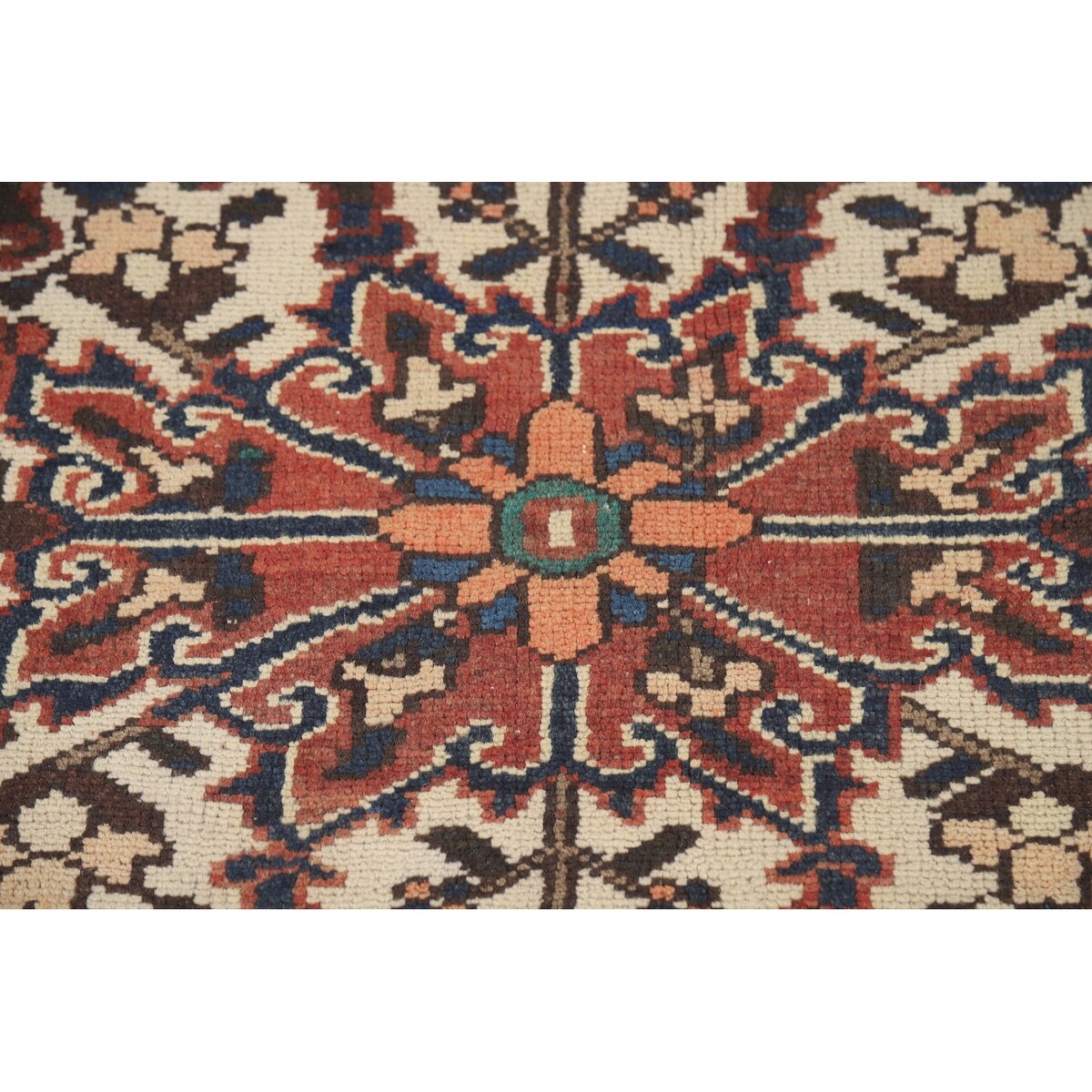 Orange Geometric Bakhtiari Persian Area Rug Handmade Wool Carpet - 9'7" x 12'9"