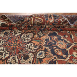 Orange Geometric Bakhtiari Persian Area Rug Handmade Wool Carpet - 9'7" x 12'9"