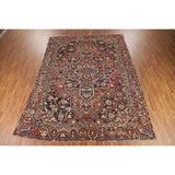 Orange Geometric Bakhtiari Persian Area Rug Handmade Wool Carpet - 9'7" x 12'9"