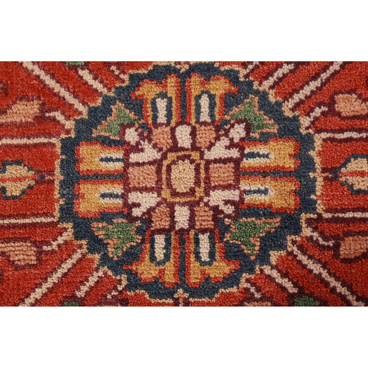 Orange Heriz Serapi Oriental Area Rug Handmade Wool Carpet - 8'11" x 12'1"