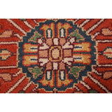 Orange Heriz Serapi Oriental Area Rug Handmade Wool Carpet - 8'11" x 12'1"
