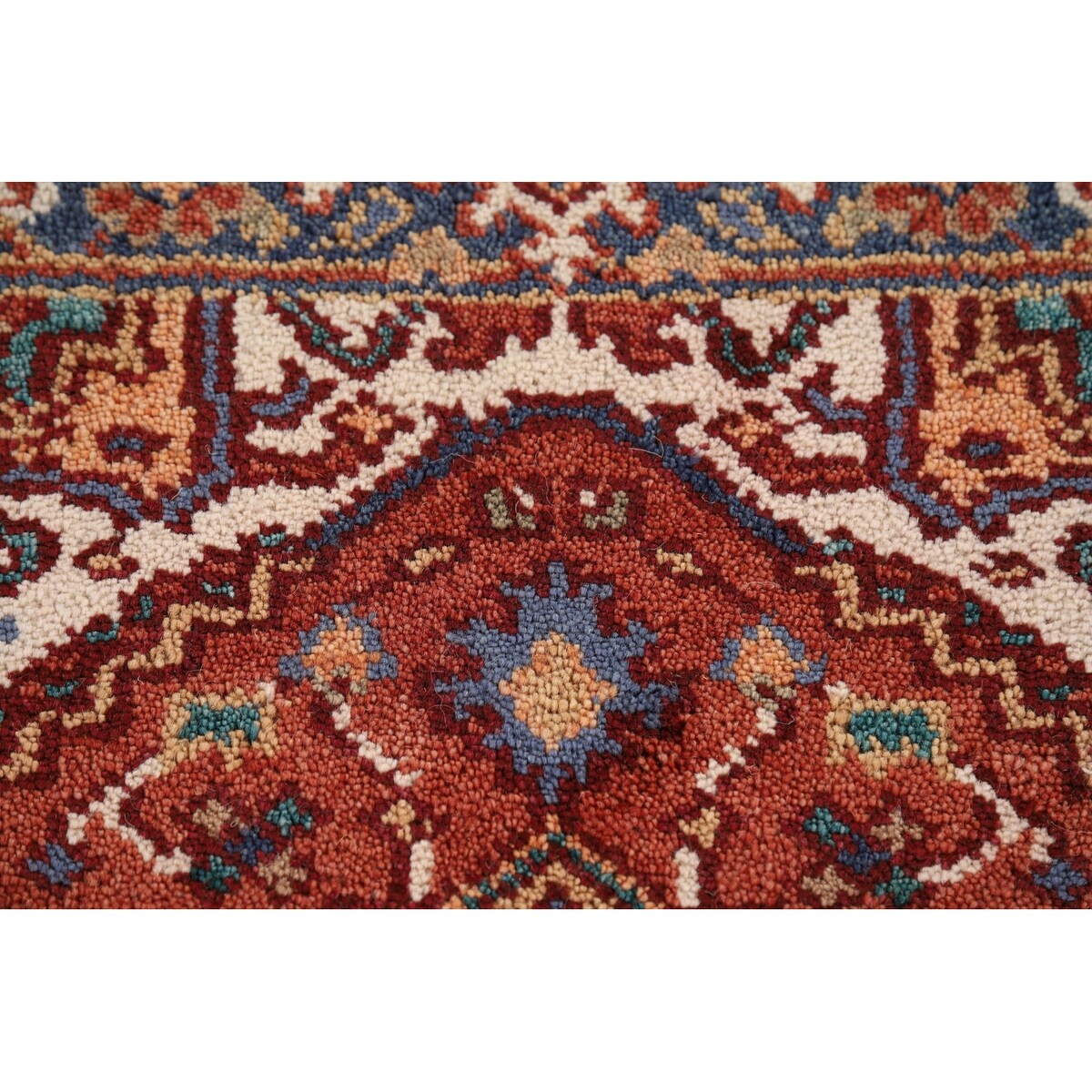Orange Heriz Serapi Oriental Foyer Rug Handmade Wool Carpet - 2'0" x 3'0"