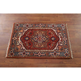 Orange Heriz Serapi Oriental Foyer Rug Handmade Wool Carpet - 2'0" x 3'0"
