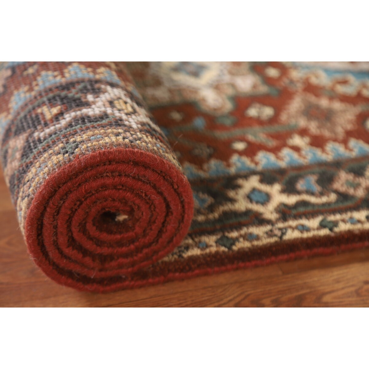 Orange Heriz Serapi Runner Rug Handmade Wool Carpet - 2'6"x 19'9"