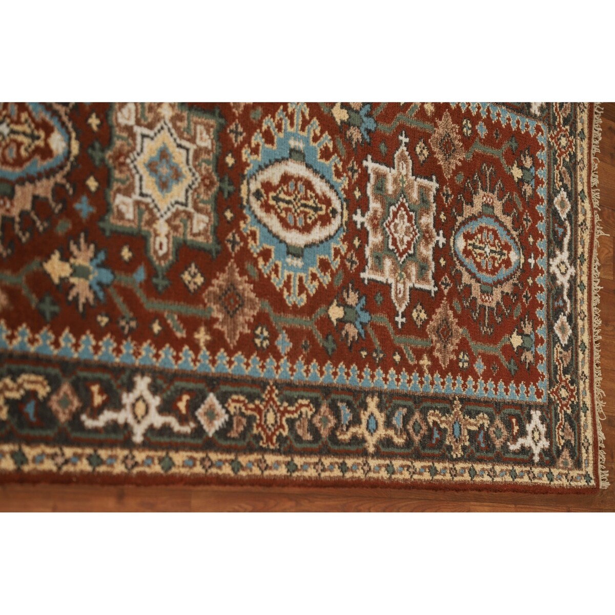 Orange Heriz Serapi Runner Rug Handmade Wool Carpet - 2'6"x 19'9"
