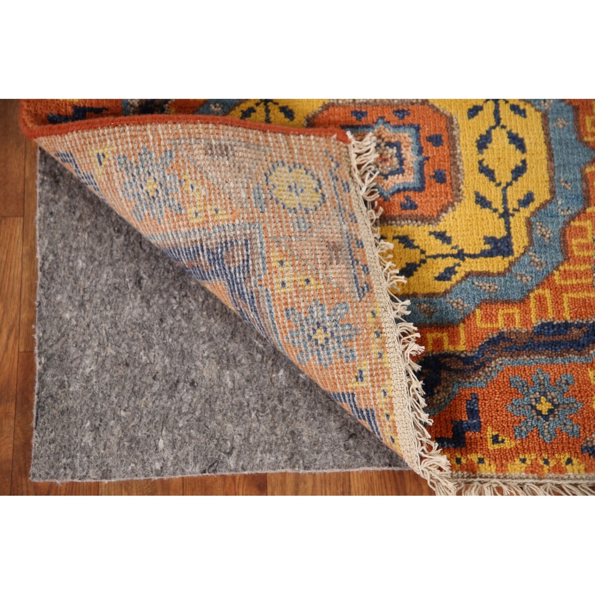 Orange Kazak Indian Runner Rug Hand-Knotted Wool Carpet - 2'7"x 14'1"