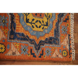 Orange Kazak Indian Runner Rug Hand-Knotted Wool Carpet - 2'7"x 14'1"