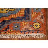 Orange Kazak Indian Runner Rug Hand-Knotted Wool Carpet - 2'7"x 14'1"