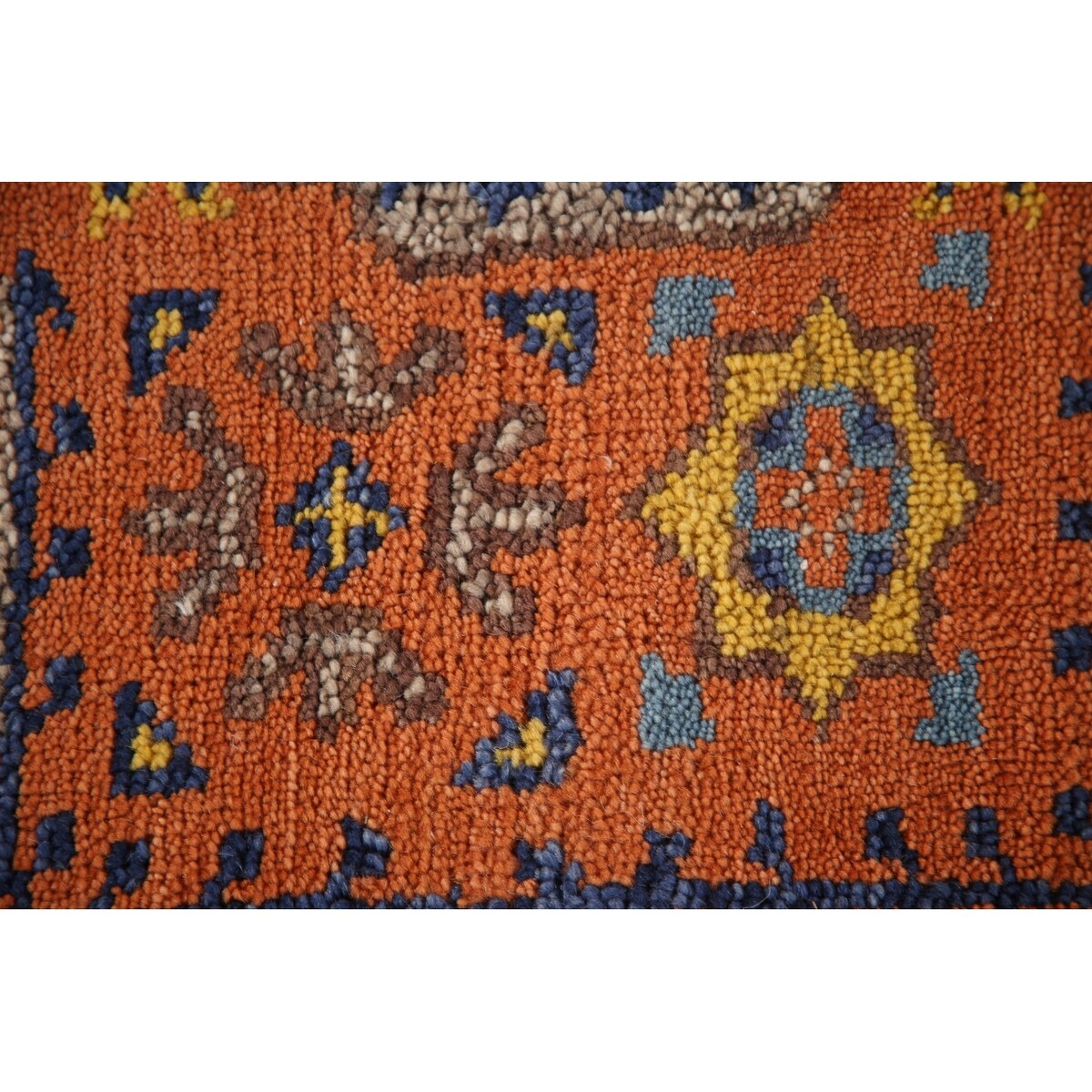 Orange Kazak Indian Runner Rug Hand-Knotted Wool Carpet - 2'7"x 14'1"