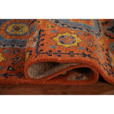 Orange Kazak Indian Runner Rug Hand-Knotted Wool Carpet - 2'7"x 14'1"