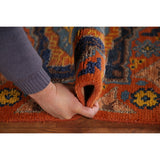 Orange Kazak Indian Runner Rug Hand-Knotted Wool Carpet - 2'7"x 14'1"