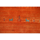 Orange Modern Gabbeh Oriental Area Rug Hand-Knotted Wool Carpet - 5'9" x 8'0"