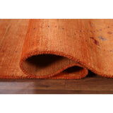 Orange Modern Gabbeh Oriental Area Rug Hand-Knotted Wool Carpet - 5'9" x 8'0"