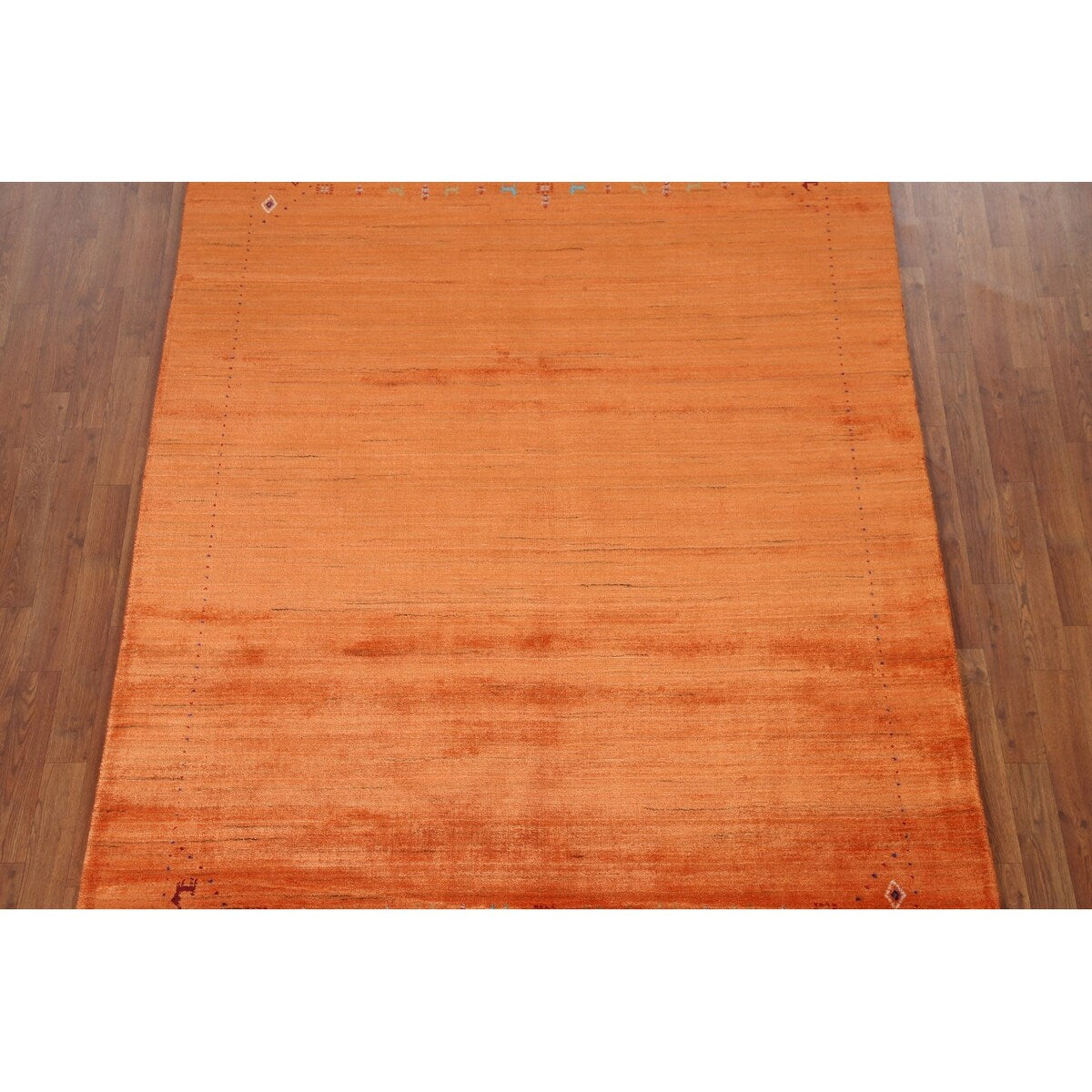 Orange Modern Gabbeh Oriental Area Rug Hand-Knotted Wool Carpet - 5'9" x 8'0"