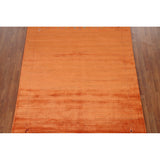 Orange Modern Gabbeh Oriental Area Rug Hand-Knotted Wool Carpet - 5'9" x 8'0"