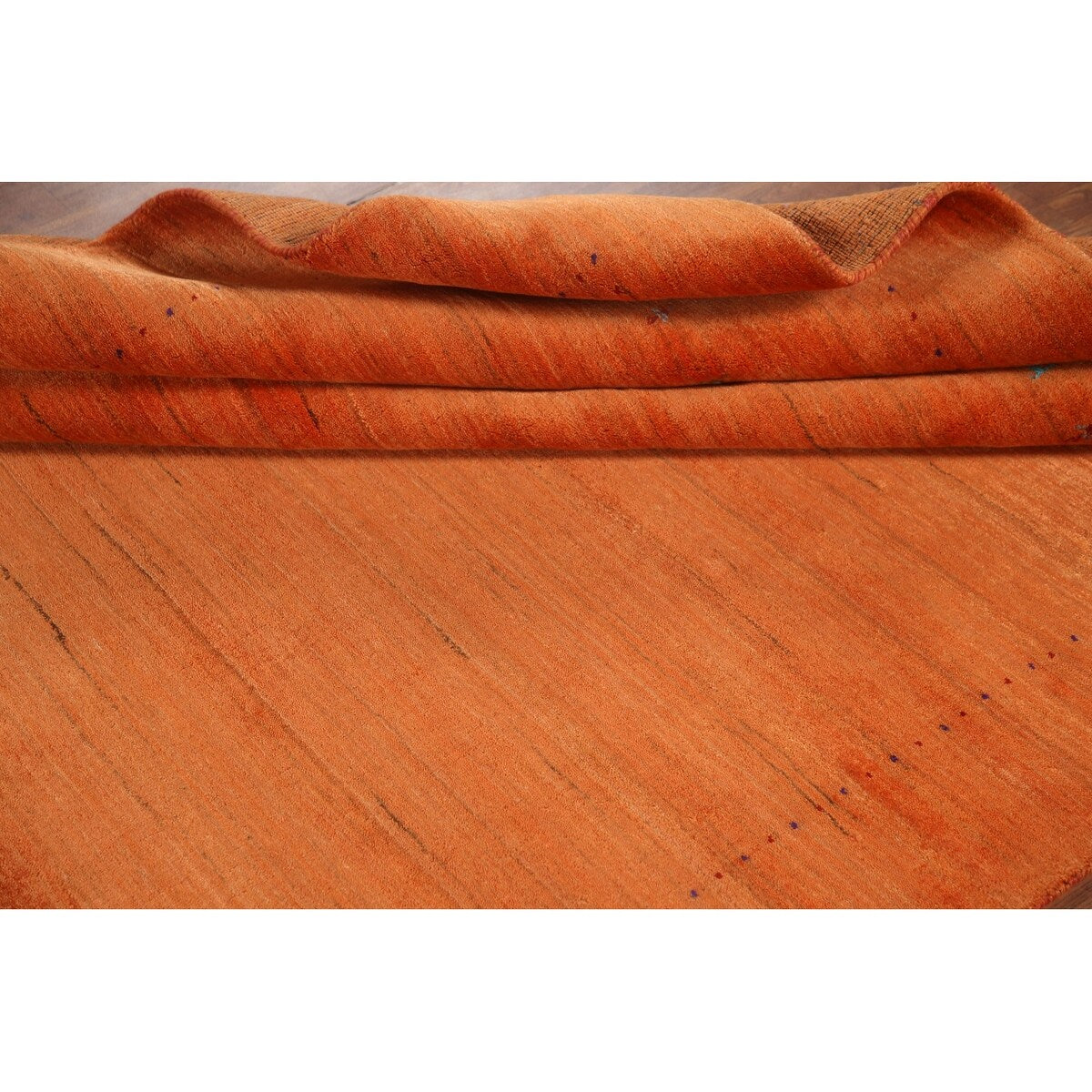 Orange Modern Gabbeh Oriental Area Rug Hand-Knotted Wool Carpet - 5'9" x 8'0"