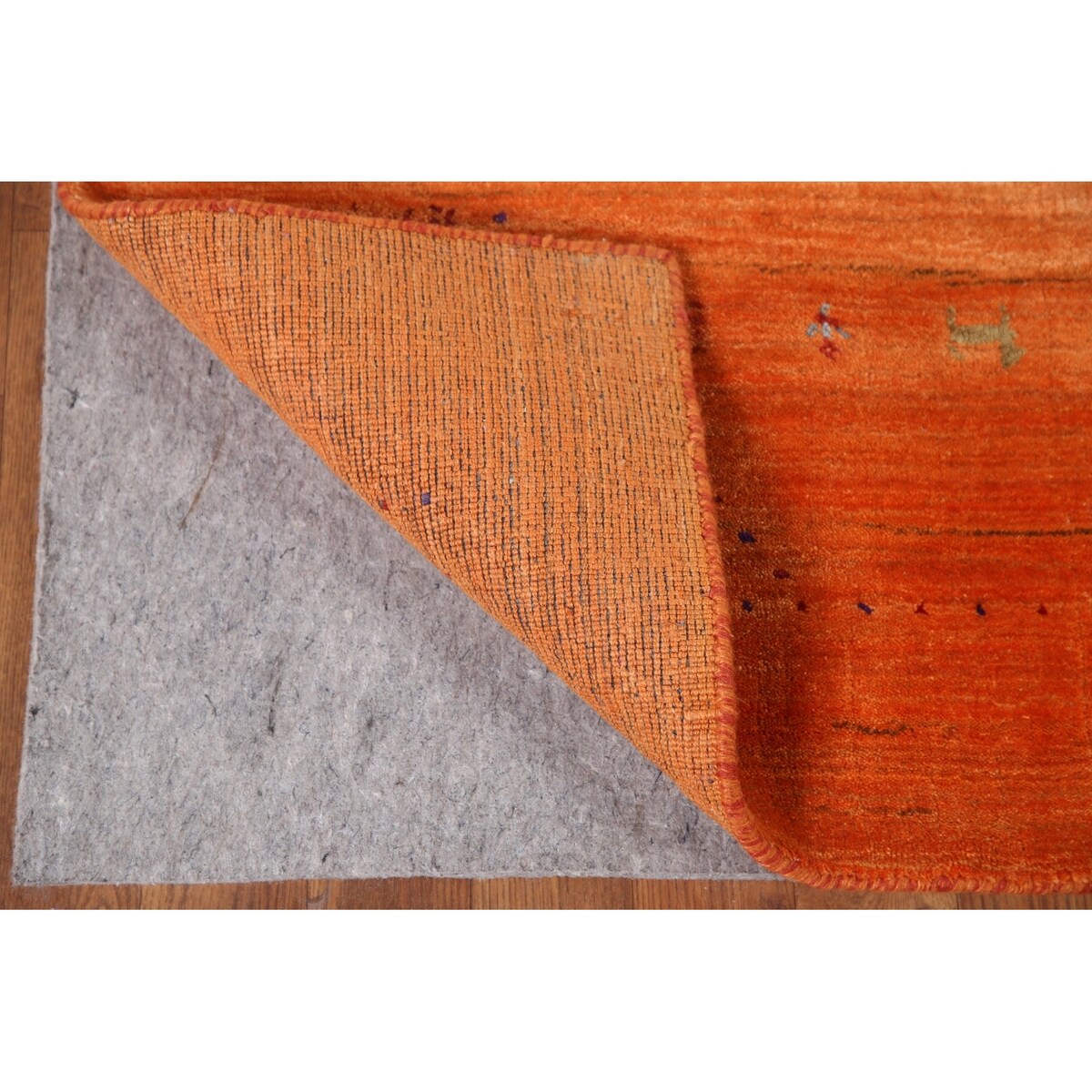 Orange Modern Gabbeh Oriental Area Rug Hand-Knotted Wool Carpet - 5'9" x 8'0"