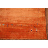 Orange Modern Gabbeh Oriental Area Rug Hand-Knotted Wool Carpet - 5'9" x 8'0"