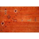 Orange Modern Gabbeh Oriental Area Rug Hand-Knotted Wool Carpet - 5'9" x 8'0"