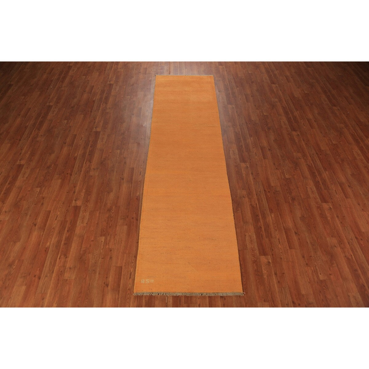 Orange Modern Gabbeh Runner Rug Handmade Wool Carpet - 2'7" x 9'9"