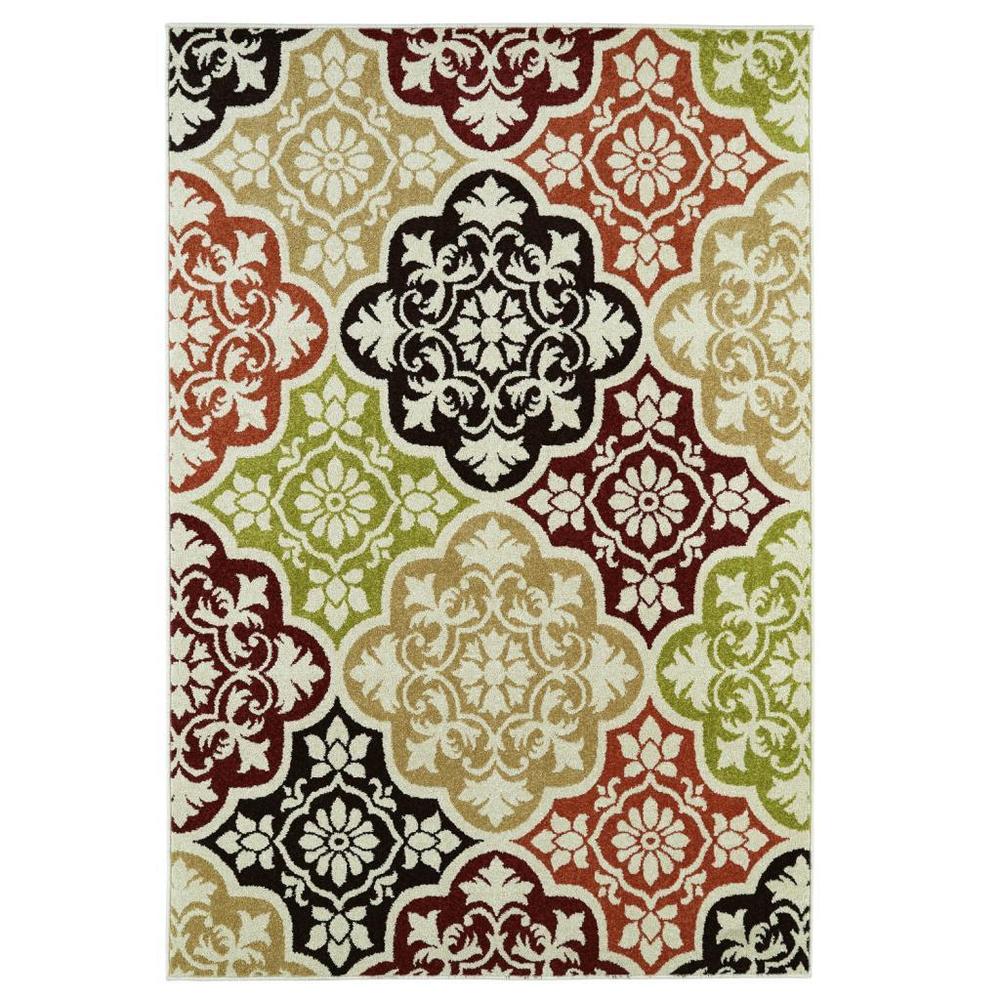Orange Baroque Indoor/outdoor Area Rug (7'8 x 9'10) - 7'8 x 9'10