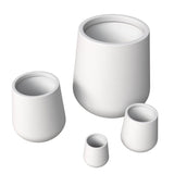 Orchid 4-Piece Round Modern Fiberstone and MgO Clay Decorative Planter Pot Set for Living Room Office Home Patio Porch Decor